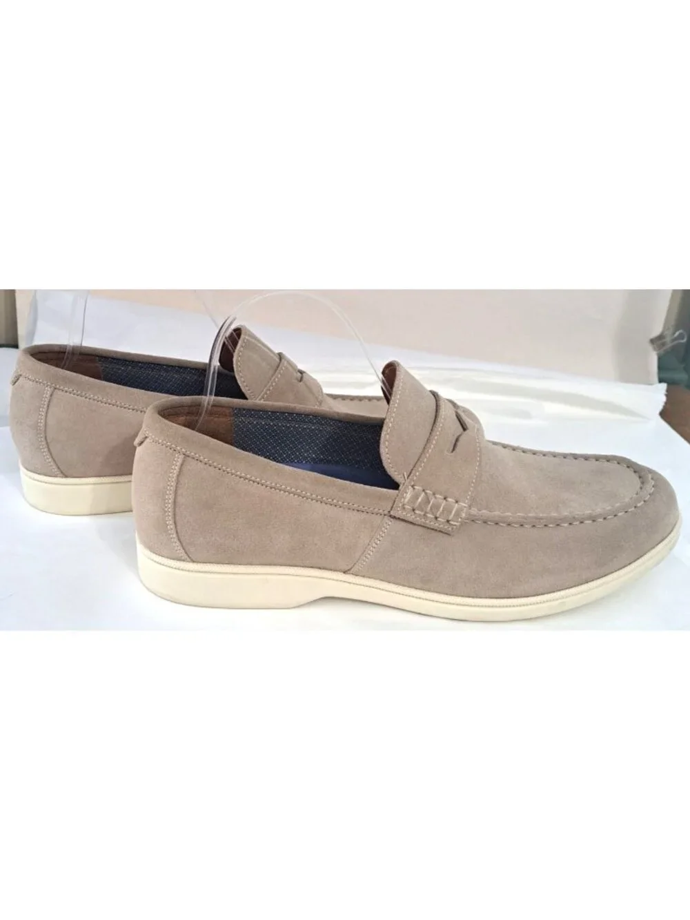 Vince Camuto Men's 10M Kedron Beige Suede Loafers New No Box